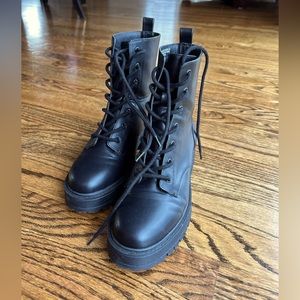 H&M black platform combat boots